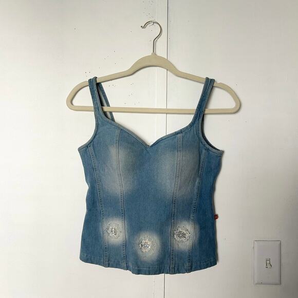 Blue Denim Sleeveless Top - Picture 1 of 5